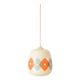 Suspension en opaline blanche à motifs géométriques orange et bleu Design 1970