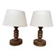 Set of 2 antique wooden lamps