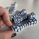 Lot de 6 porte-couteaux ou baguettes en porcelaine bleue