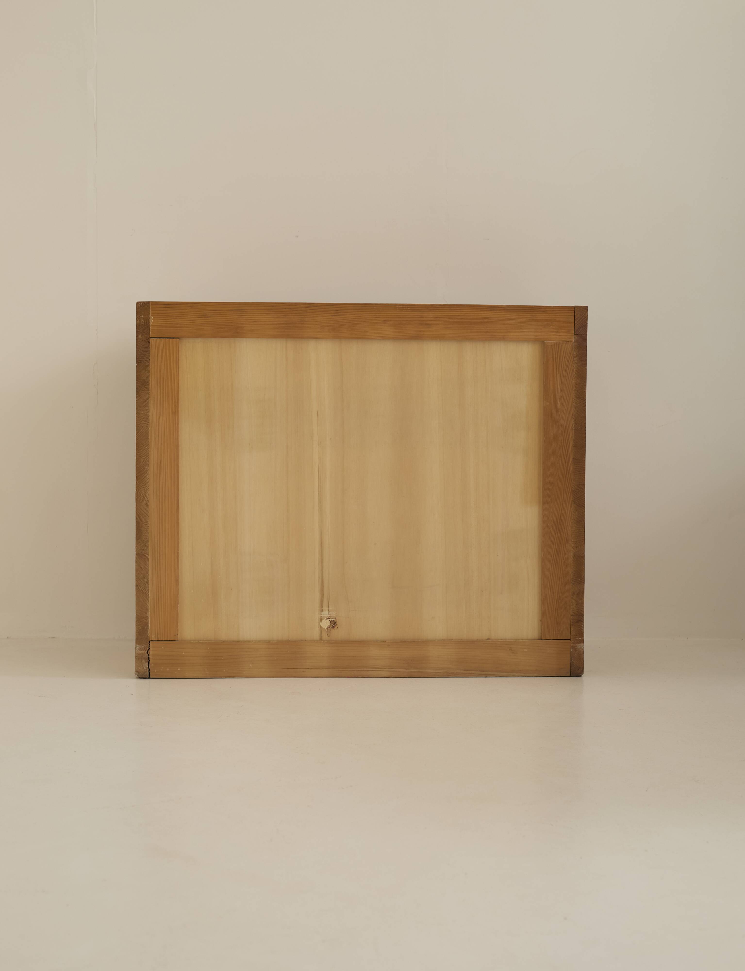 Large chest Maison Regain in solid pine Vintage Circa 1975