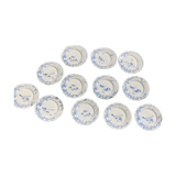Set of 12 flat plates gien hunting scene