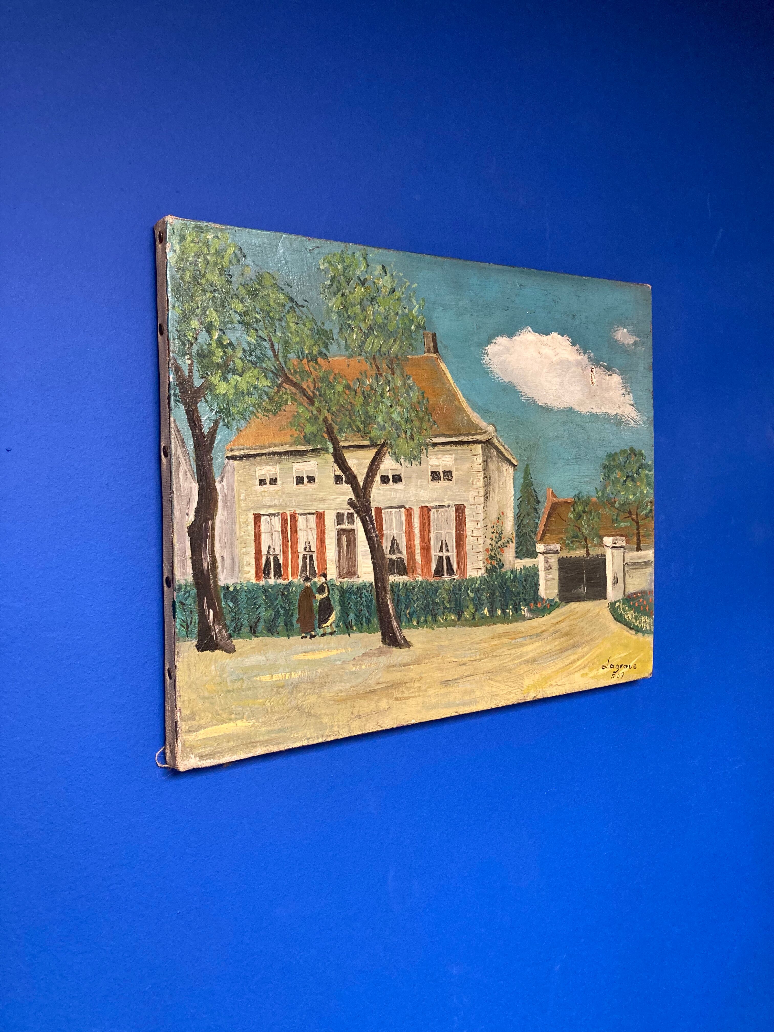 Oil on vintage canvas