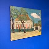 Oil on vintage canvas