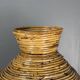 Midcentury pair pencil rattan large ( 62 cm ) pendants, Italy 1970s