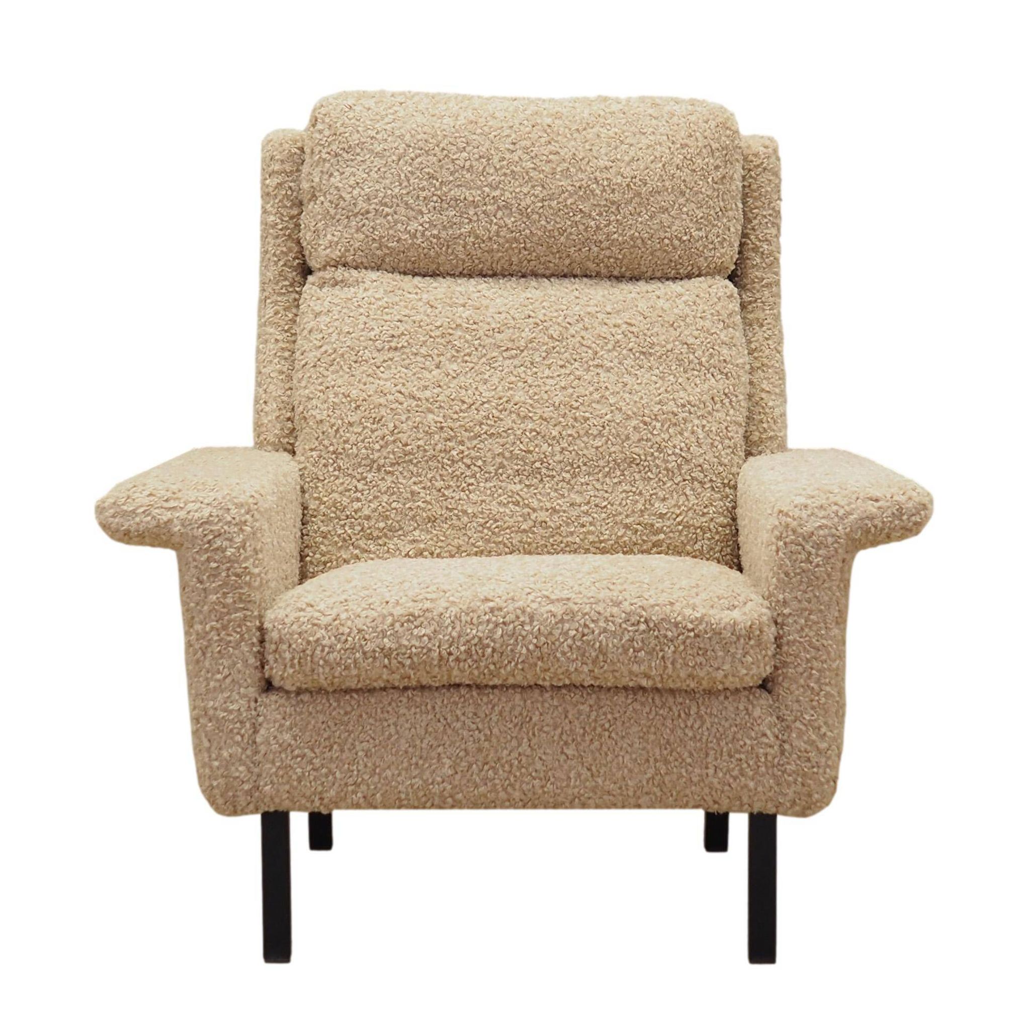 Fauteuil beige, design danois, années 1960, designer : Arne Vodder, éditeur : Fritz Hansen