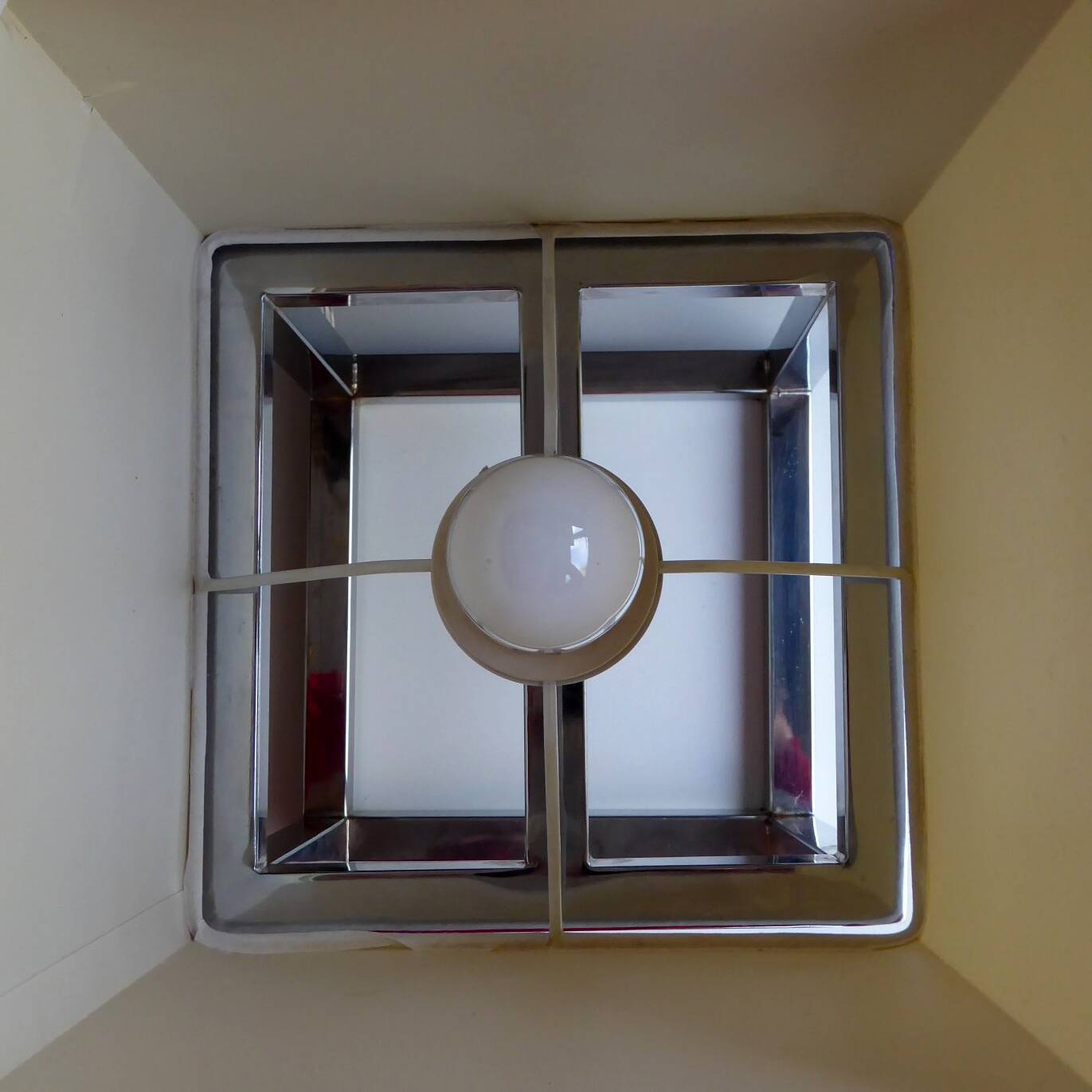 Vintage modernist lamp chrome steel 1970's
