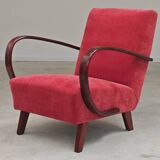 H410 Type C Powder Pink Armchair by Jindrich Halabala for Thonet 1930