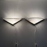 Set of Vintage Glass Wall Lamps with Gold Holder, 1970s