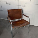 'Klinte' armchair for Ikea, chrome & leather design Tord Bjorklund 1970s chair