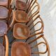 10 varnished patterned bistro chairs