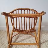Children's rattan basket armchair