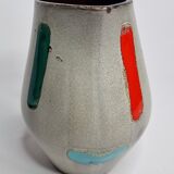 Ceramic pitcher signed Bresse in bright colors