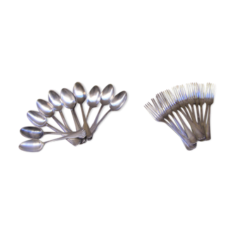 Series of twelve forks and twelve spoons Ercuis