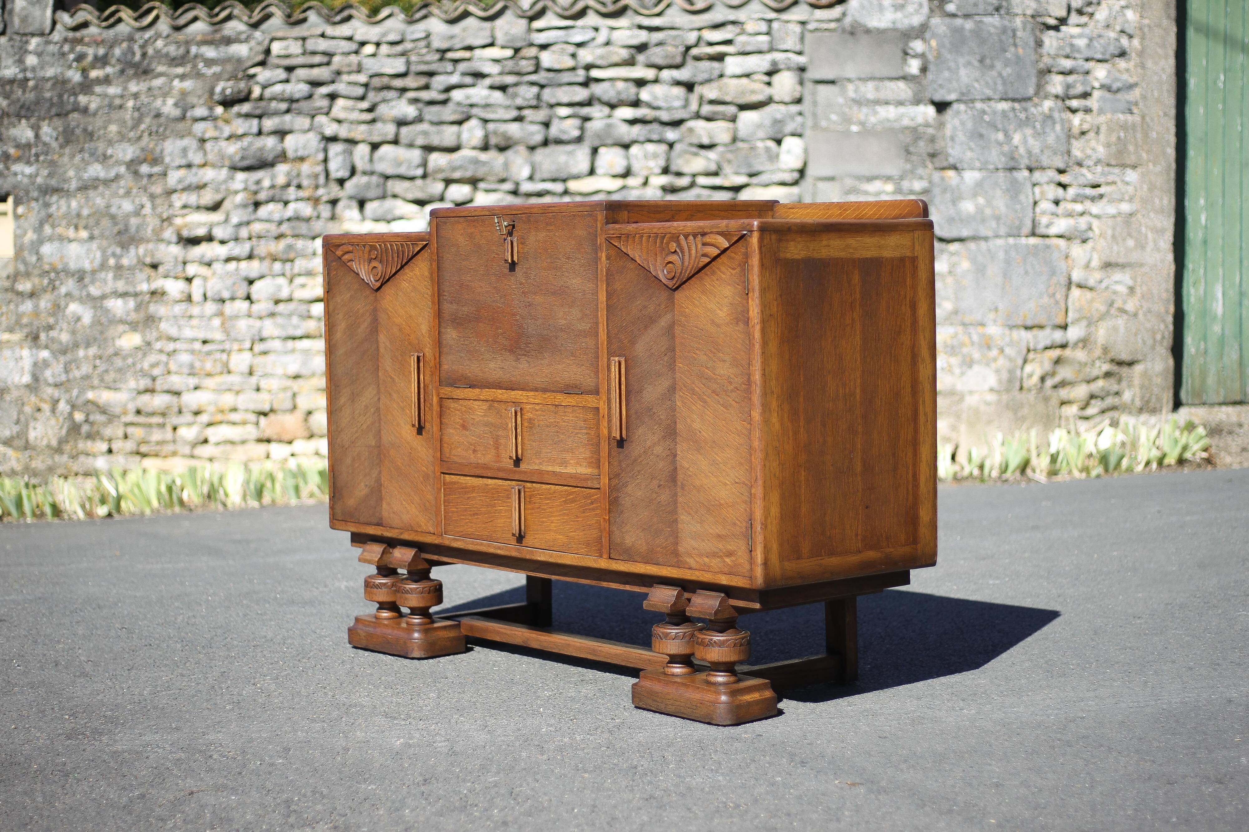Art Deco sideboard, art deco wooden sideboard, wooden furniture, storage furniture