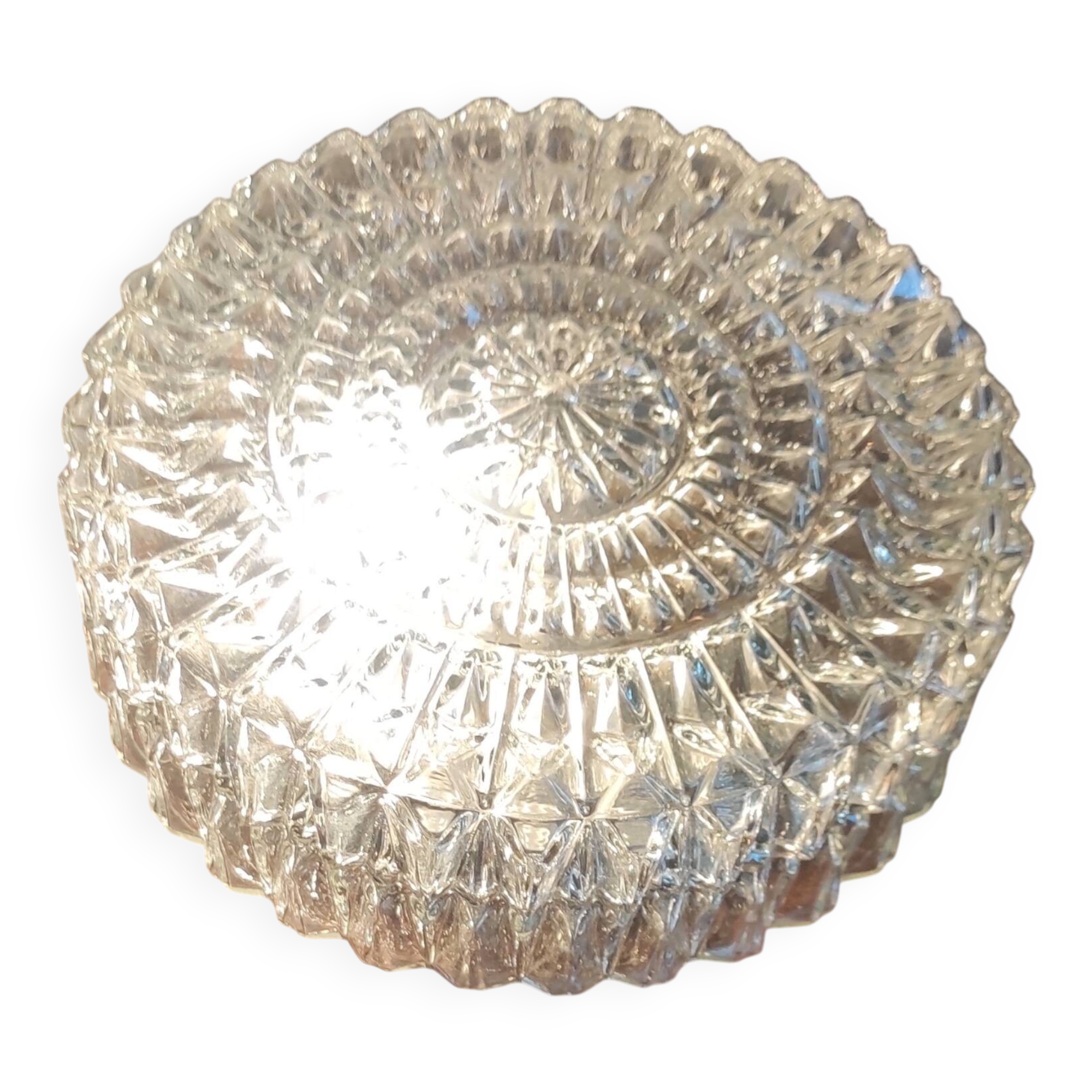 Ceiling light or wall light in moulded glass - 70s