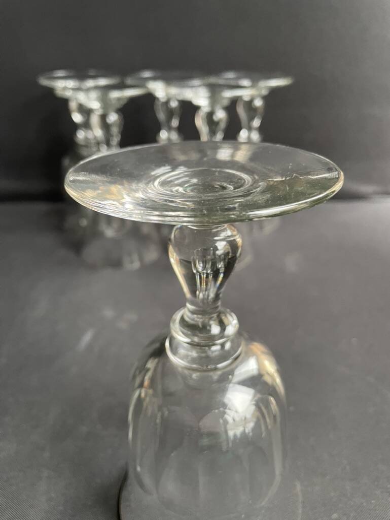 6 19th century water glasses – Establishments Legras