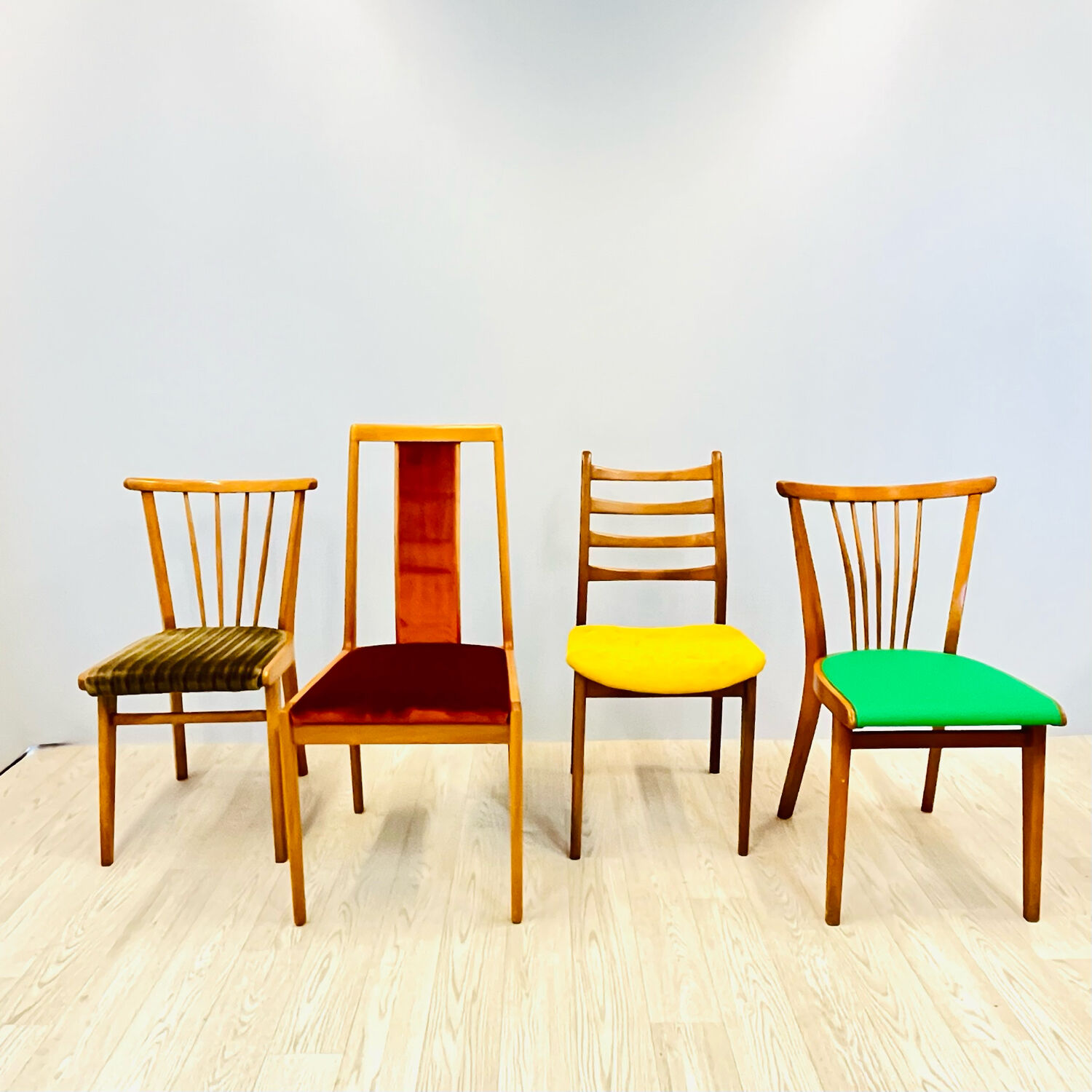 Four vintage dining chairs