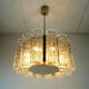 1960s kaiser mid century CHANDELIER chrome hanging light with 12 glass tubes
