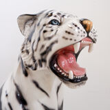 White ceramic tiger - Ceramiche Boxer, Italy