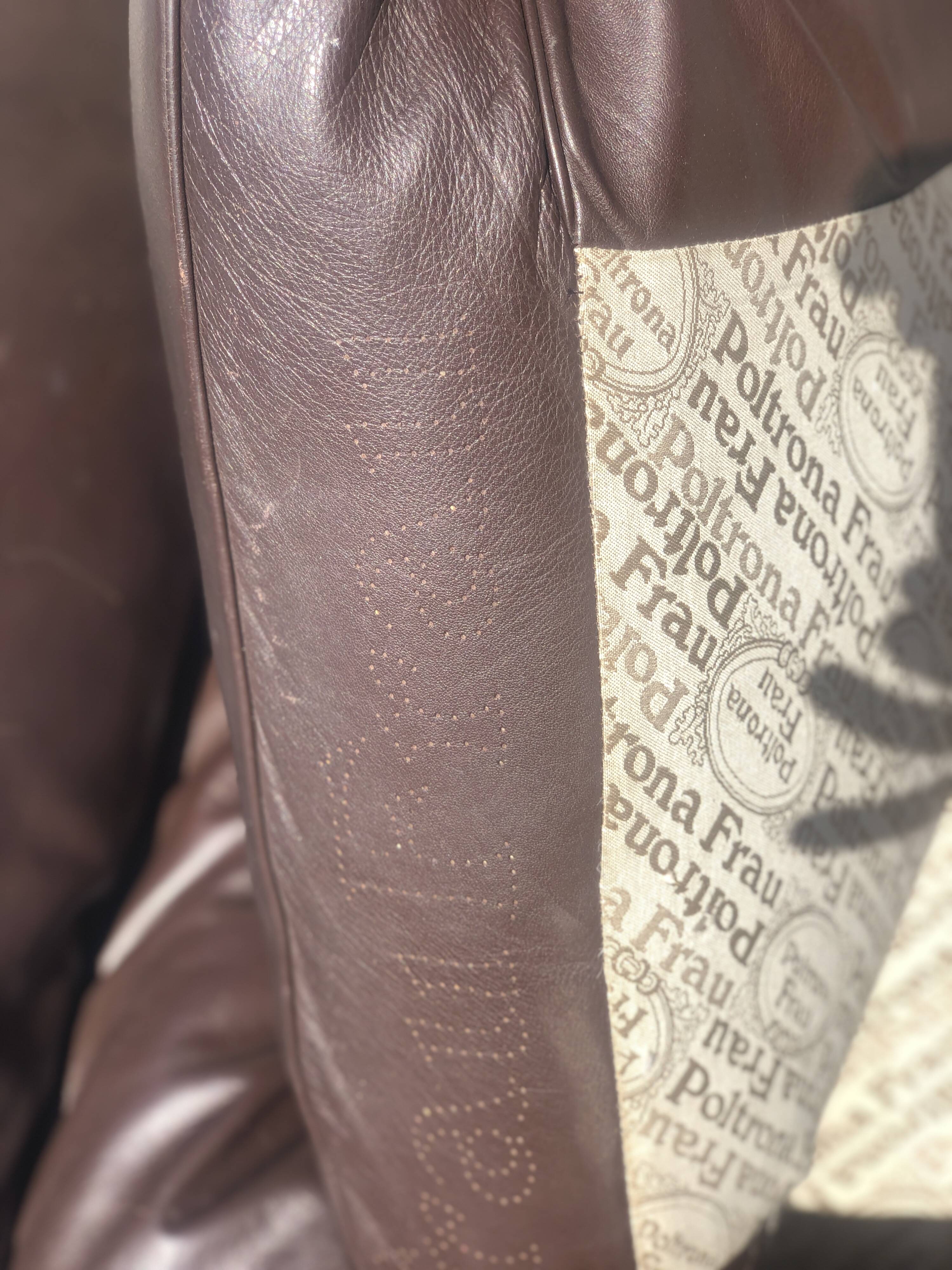 Pair of leather sofas model "Petronio" by Tito Agnoli for Poltrona Frau