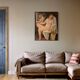Oil painting on canvas of a nude woman in Art Deco style, old portrait.