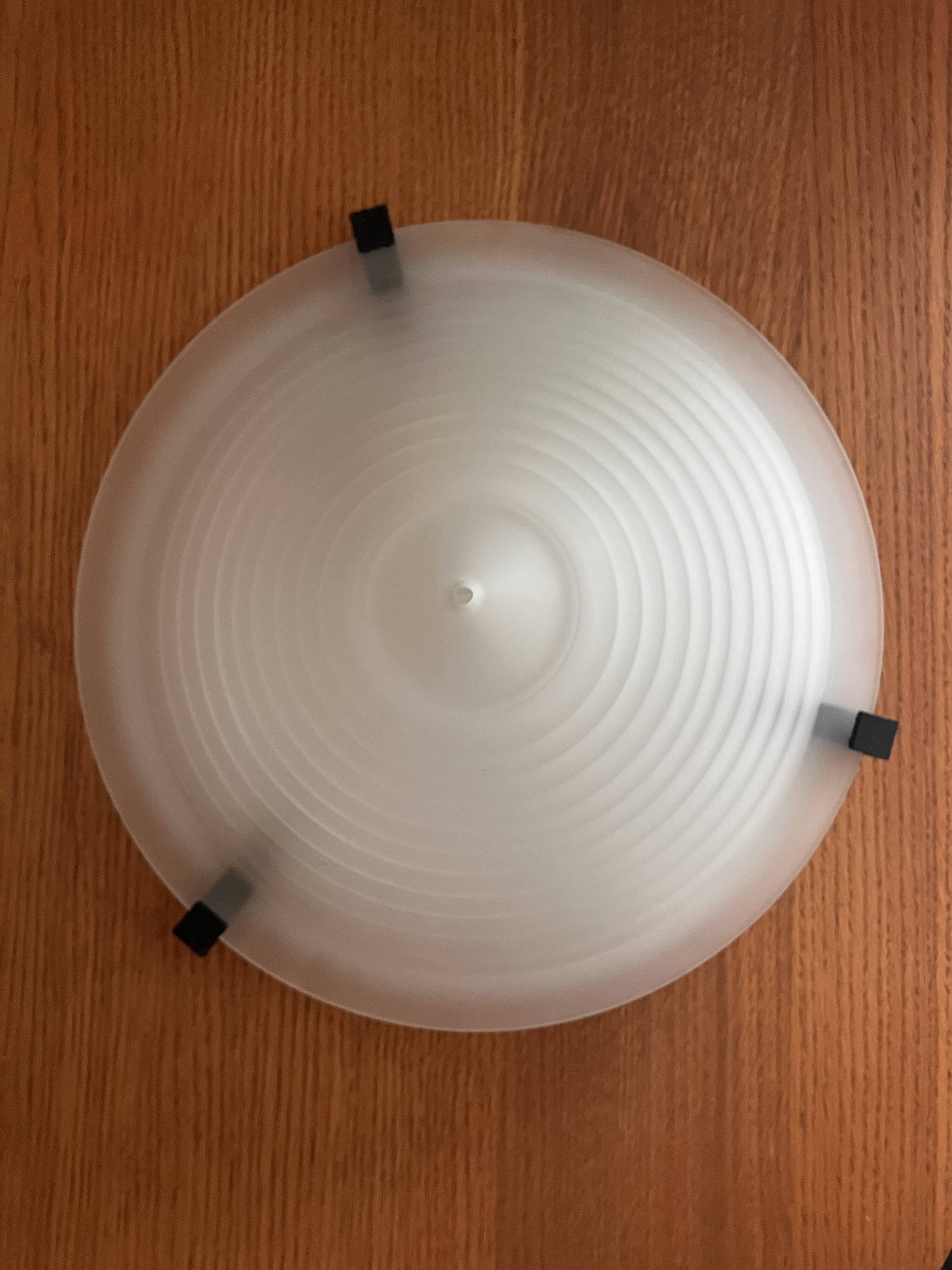 IKEA vintage ceiling light from the 80s in frosted glass, Memphis style.