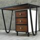 Modernist desk in metal and wood, 1950 s