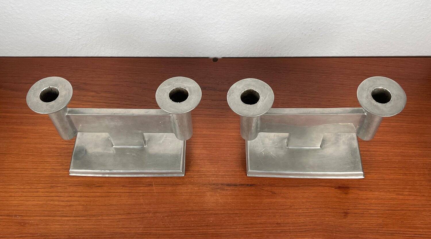 Minimalist chandelier model 551 in German tin by Karl Raichle for Meersburg, 1930s, set of 2.