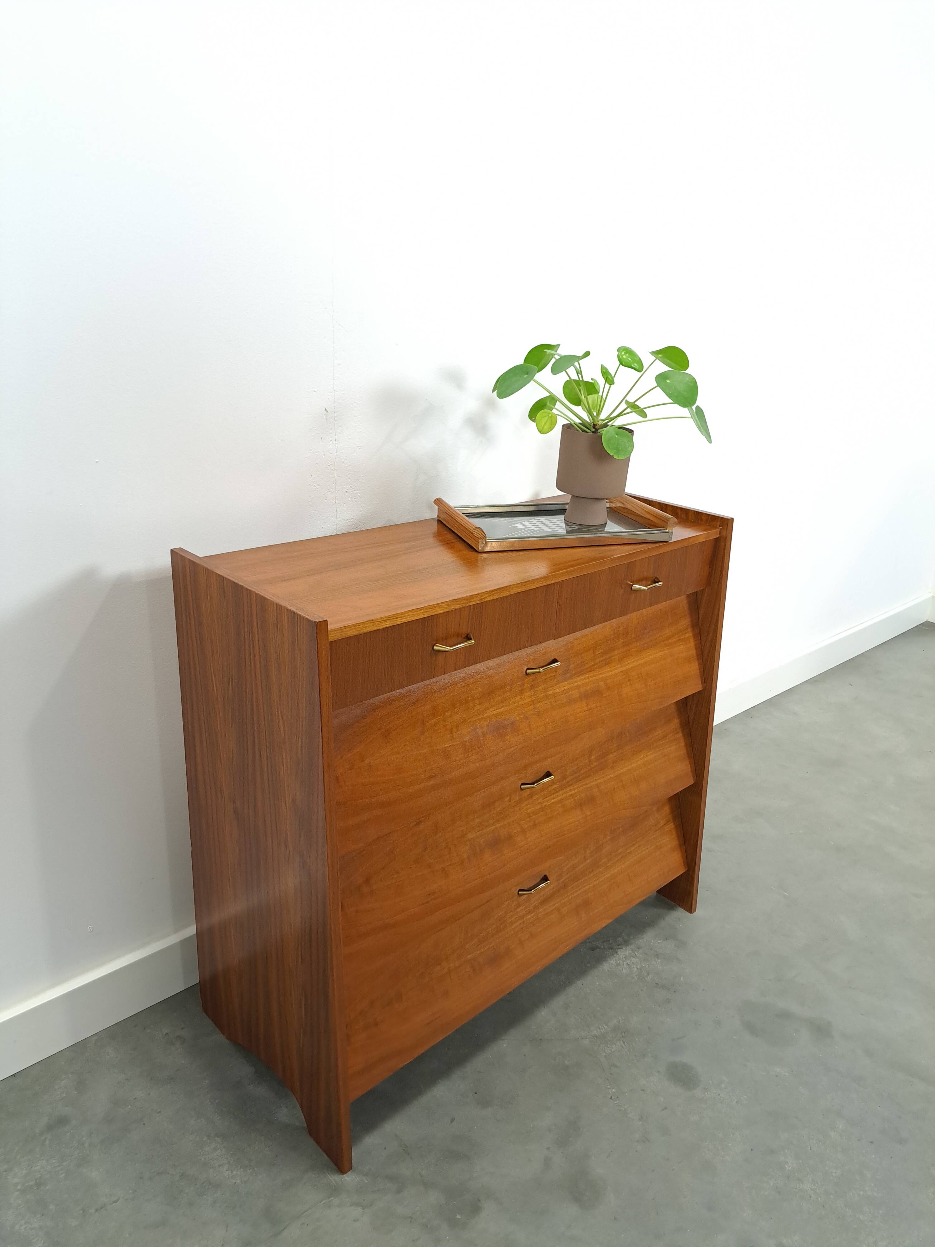 Fineer schoenenkast met lades