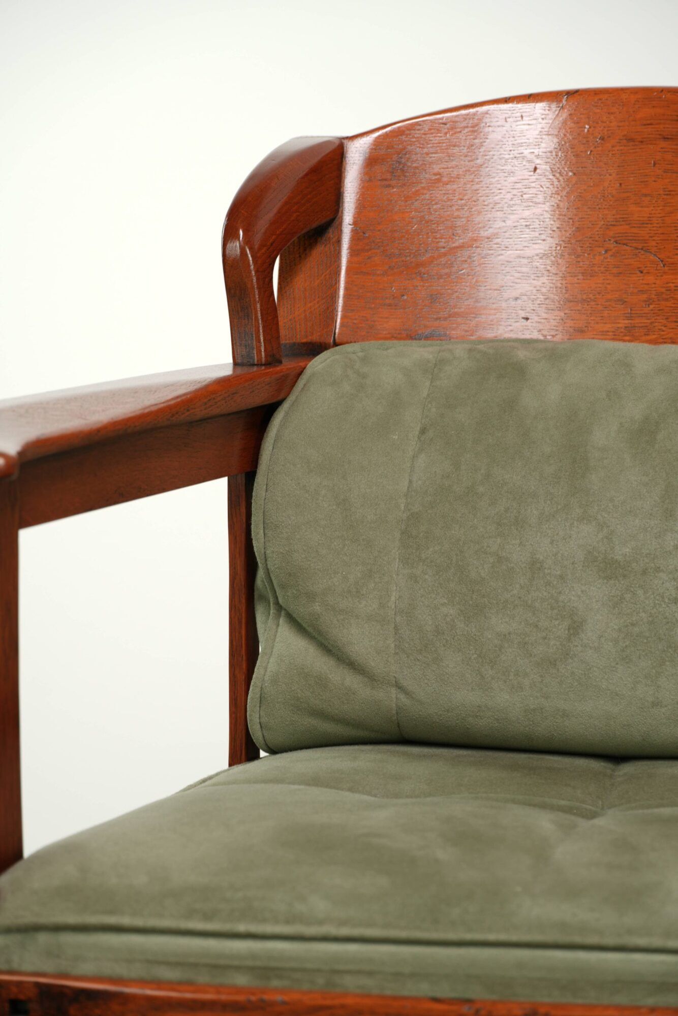 Set of 8 Art Nouveau/Jugendstil dining chairs with suede upholstery
