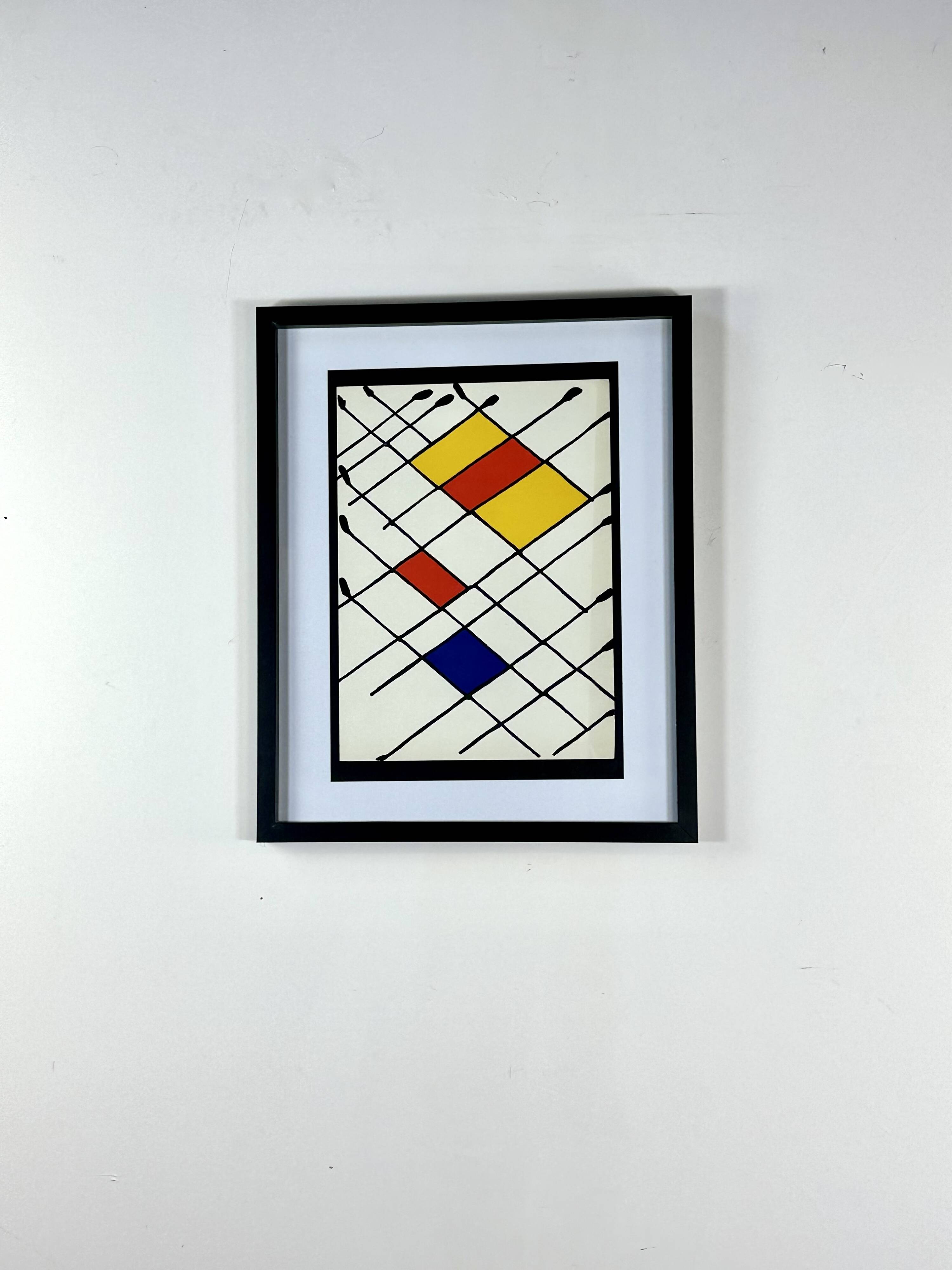 Original lithograph "Checkerboard" by Alexander Calder - Behind the Mirror No. 1