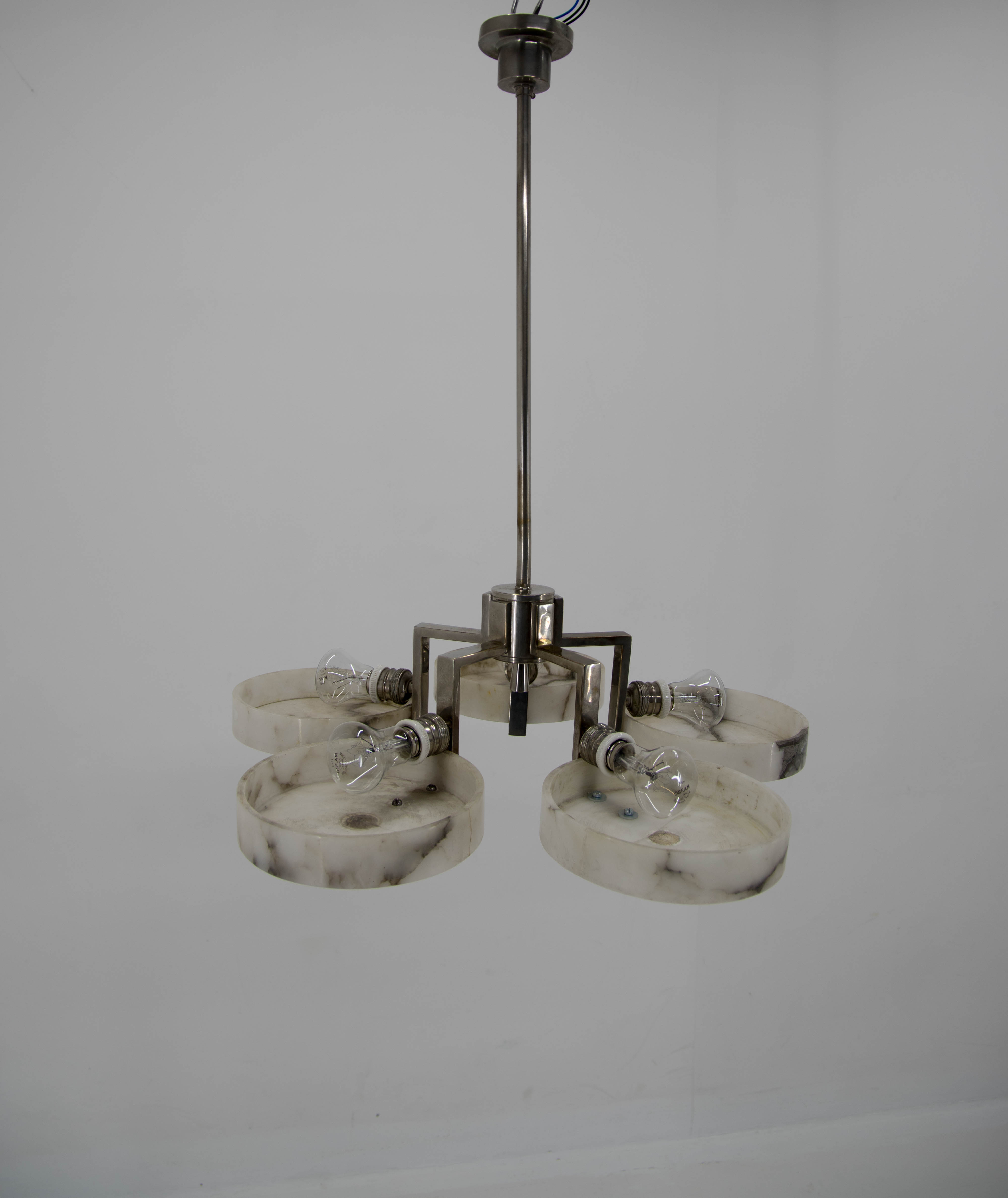 Marble art deco chandelier, 1930