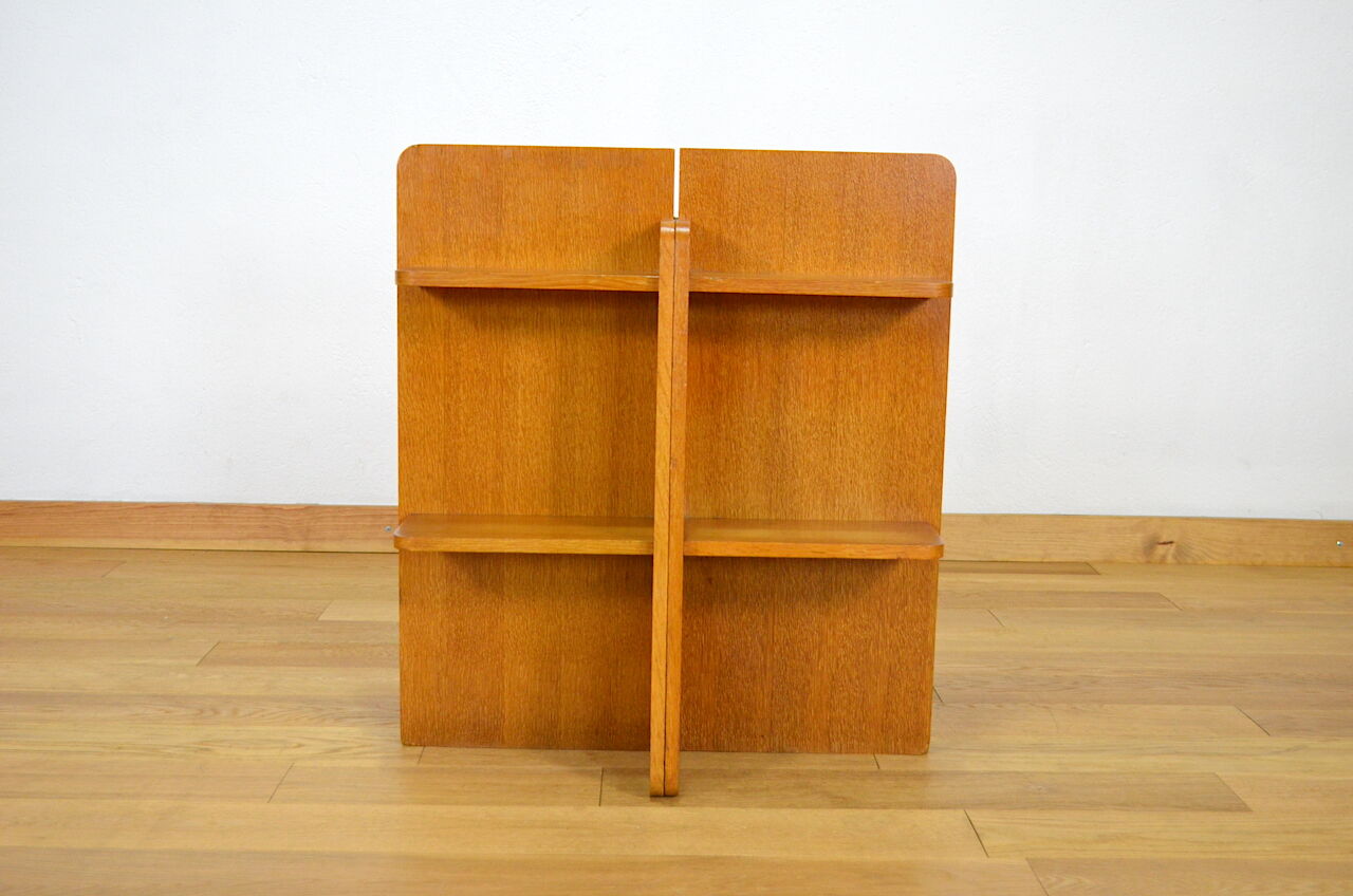 Vintage blond oak shelf 1960