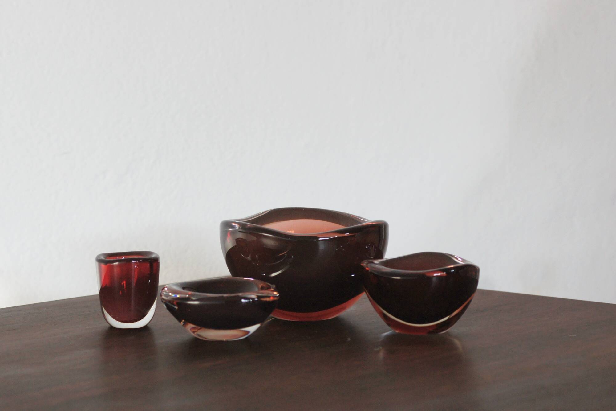 Glass Selena Bowl by Sven Palmqvist for Orrefors, 1950s, Set of 4