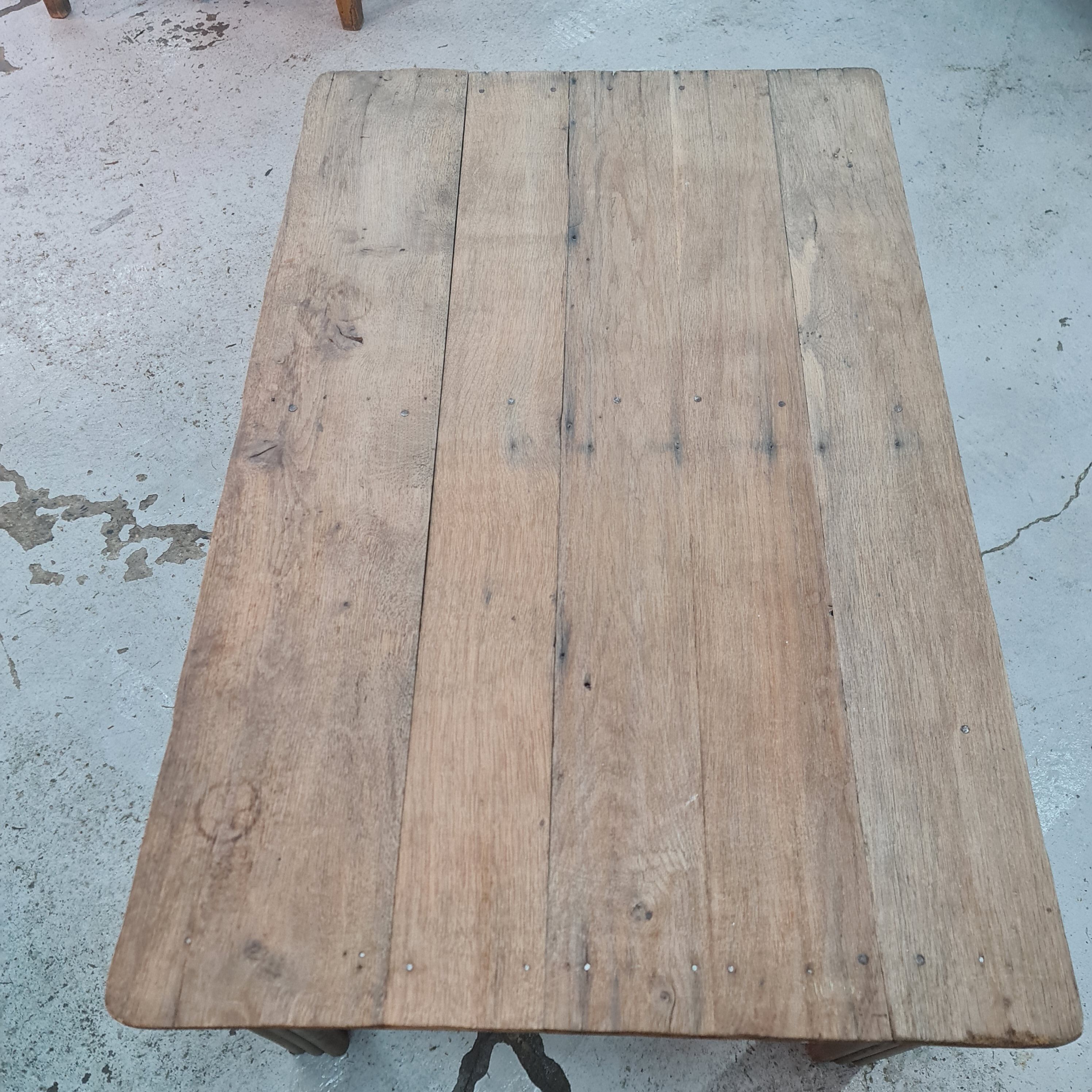 Old oak coffee table with a drawer