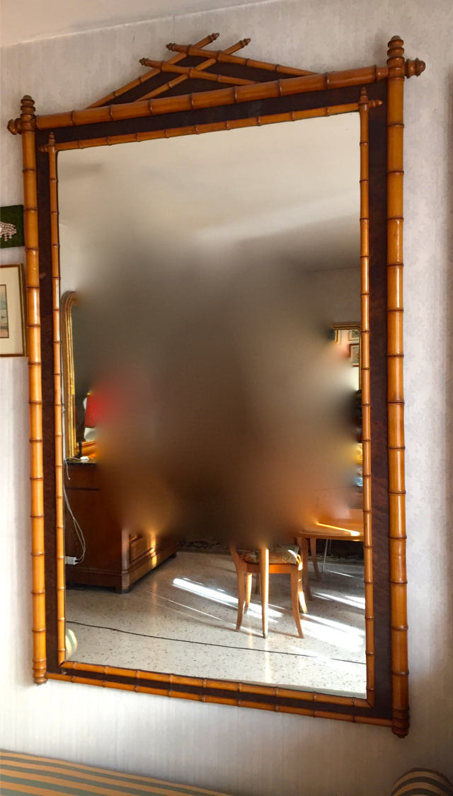 Mirror pitchpin XIXème two-tone bamboo collection circa 1870 napoleon iii