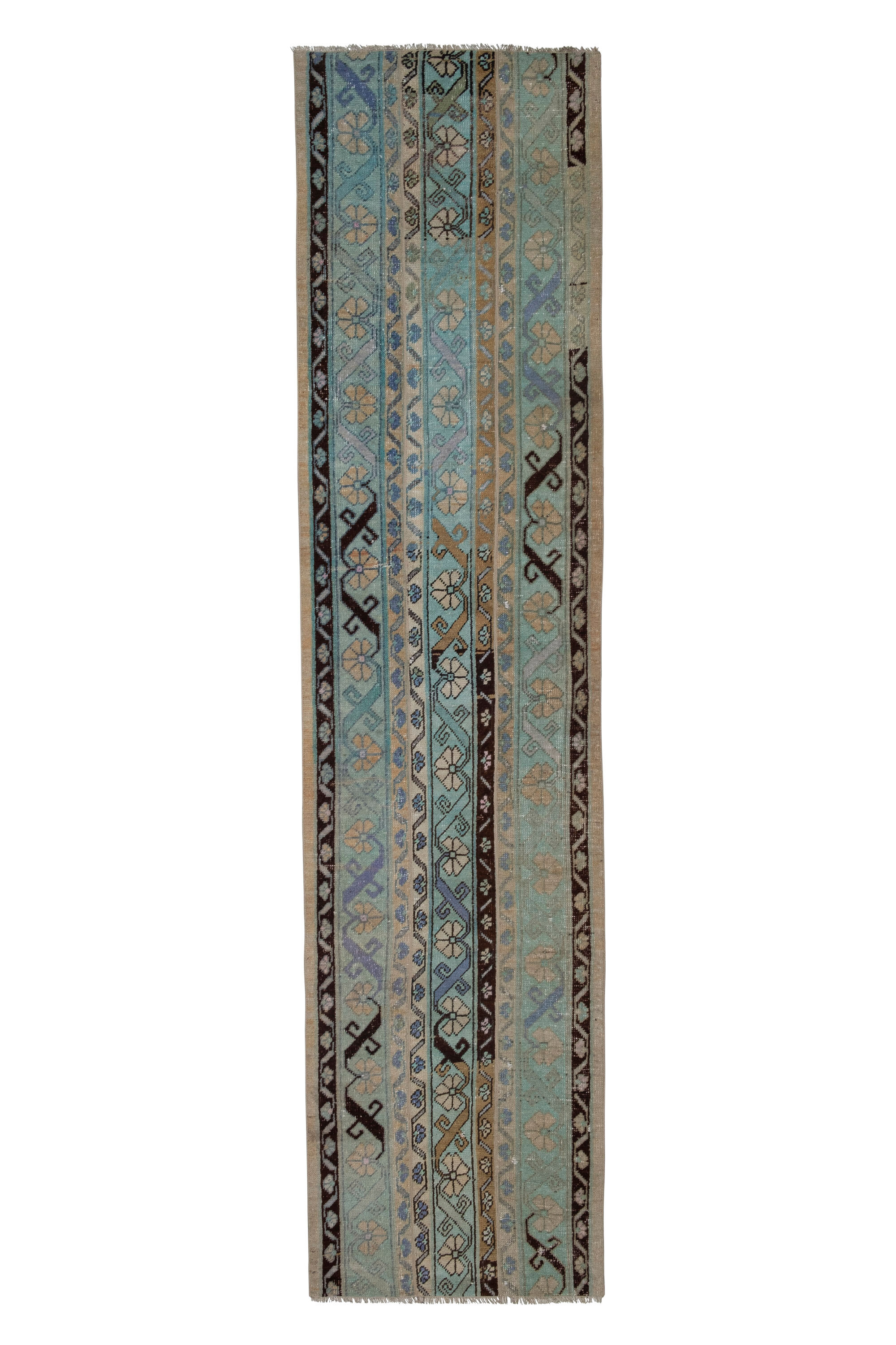 Small Distressed Turkish Runner Rug 79 x 330 cm