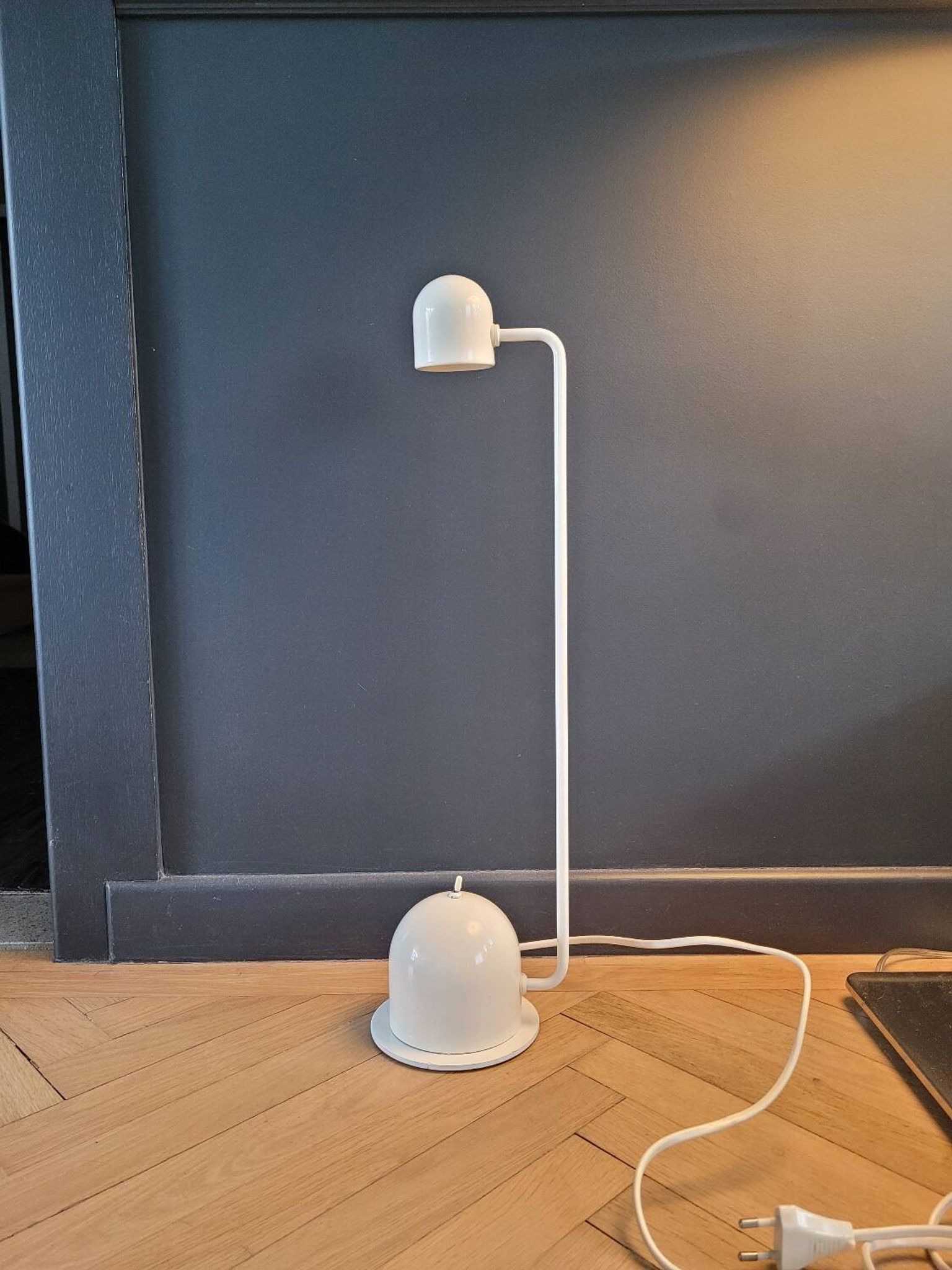 Lampe de bureau vintage articulée laquée blanc