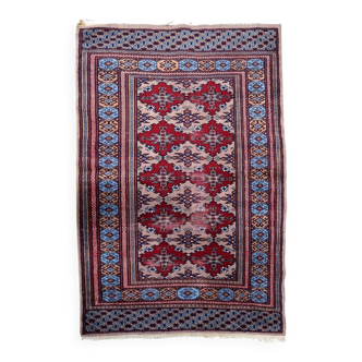Antique Uzbek Bukhara handmade rug 94cm x 125cm (1920s)