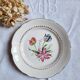 Flat antique earthenware plates with gilded edges