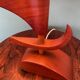 Vintage mid-century modern Danish sculptural teak table lamp