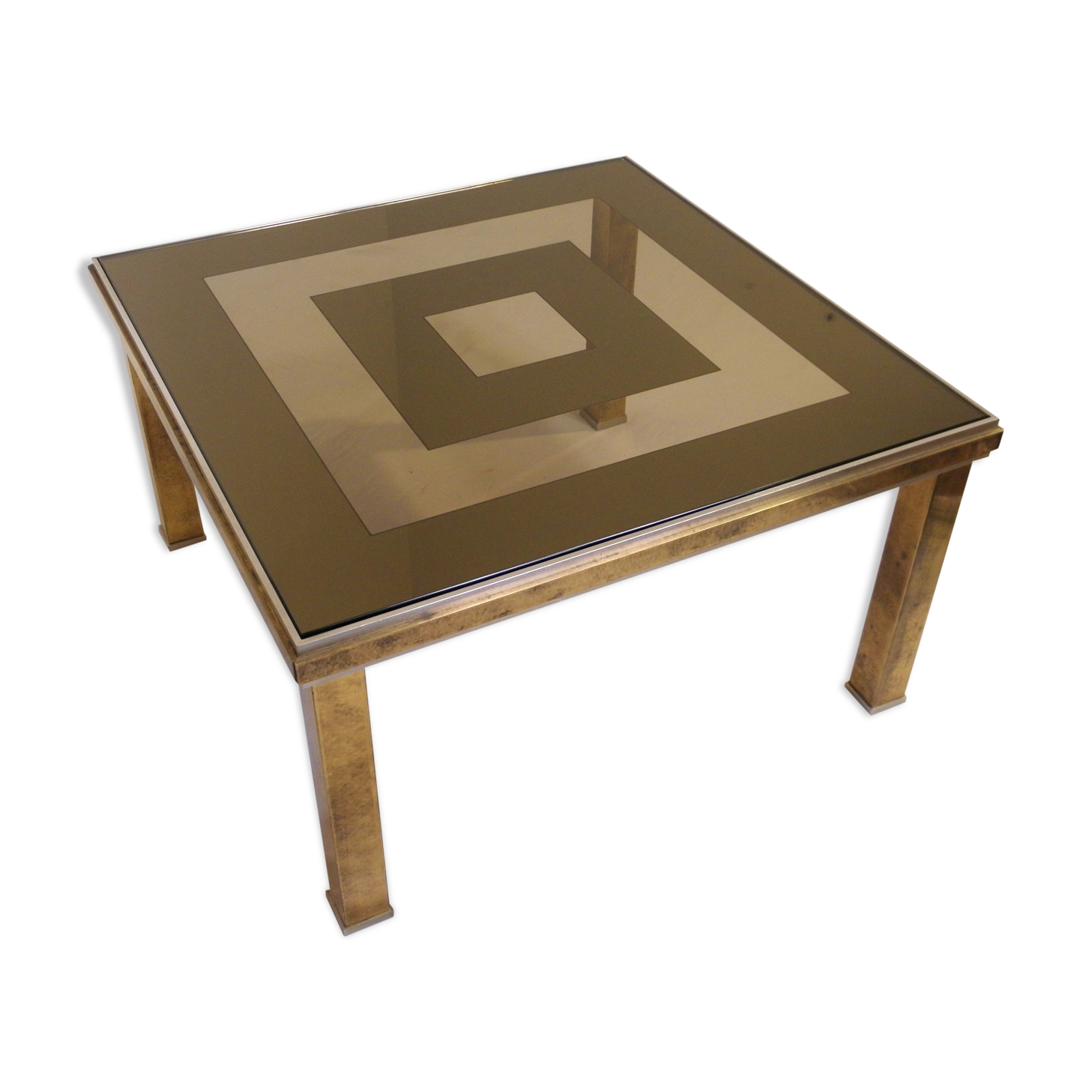 Low table in brass and glass 1970s