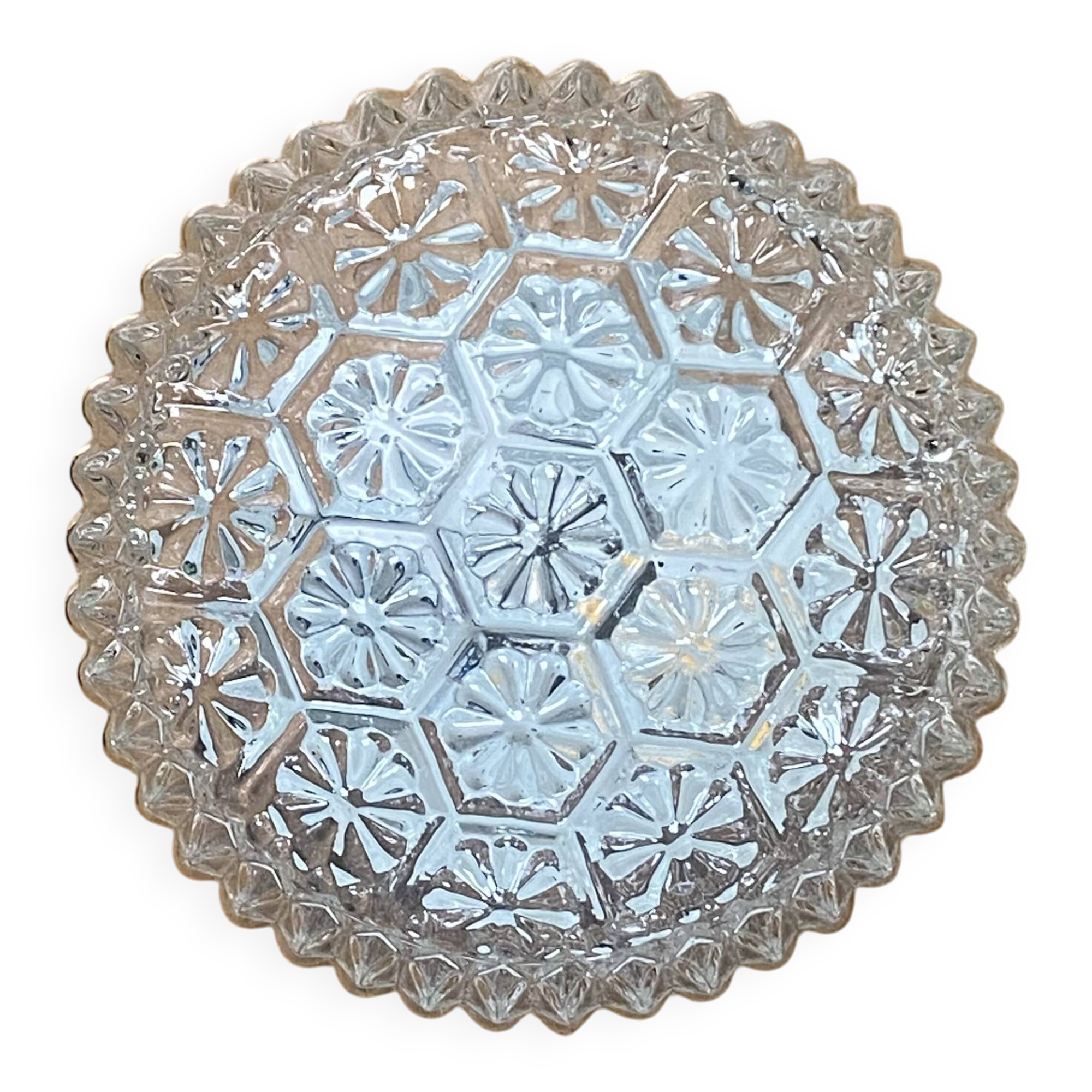 Small vintage wall lamp in antique glass ceiling light diameter 19 cm