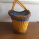 Rattan and scoubidou basket