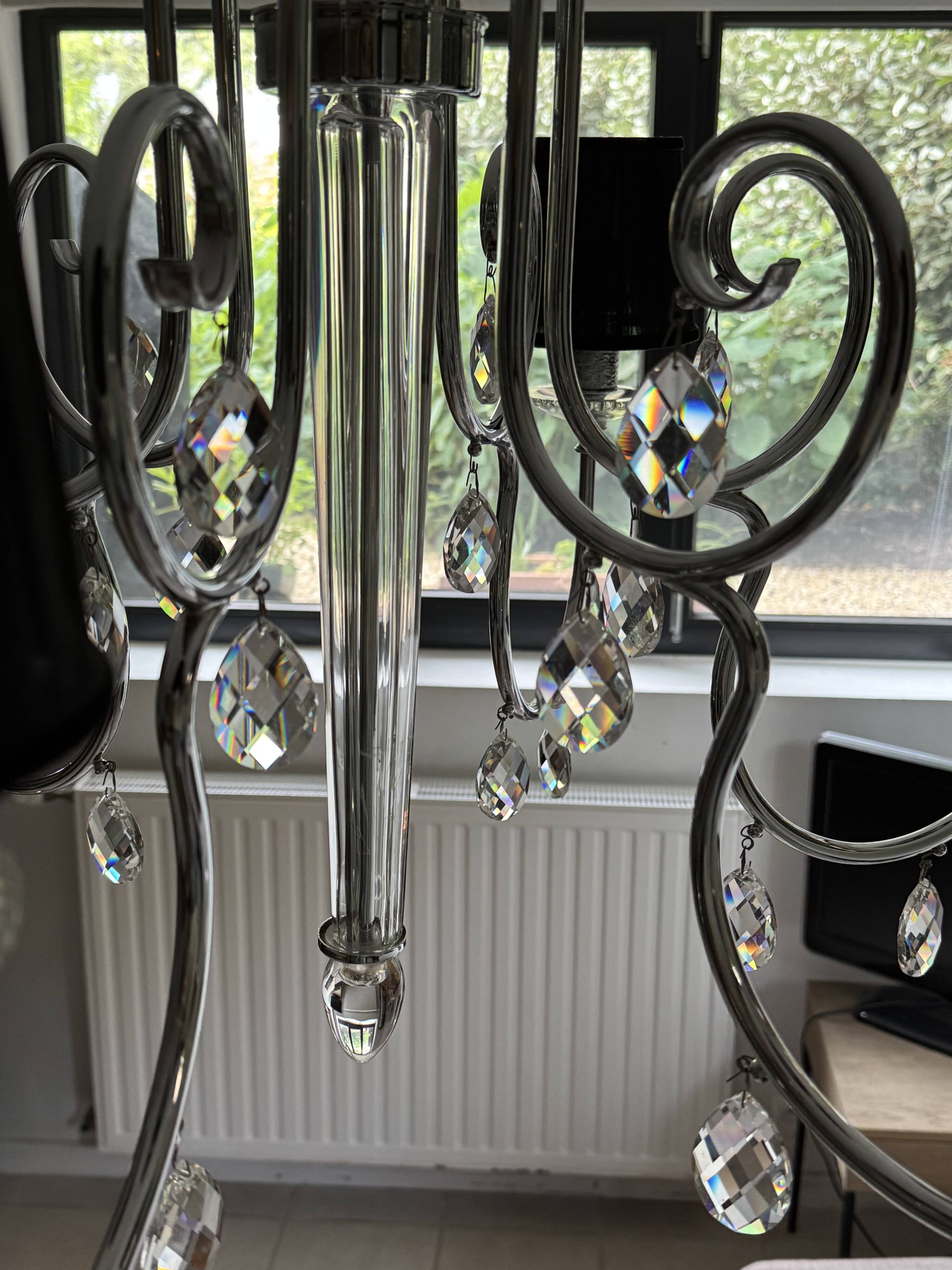 Murano crystal chandelier black lampshade