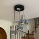 Suspension cascade 3 tubes steel and glass 1970
