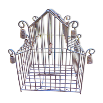 Cage à oiseaux ancienne en métal