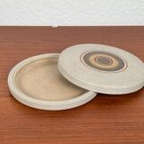 Vintage stoneware bowl with lid by Tove Rappold for Knabstrup, Denmark, 1970s.