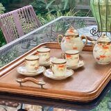 Old serving tray - oak and bronze