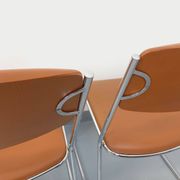 4 vintage sleigh chairs from the 70s, in designer chrome metal